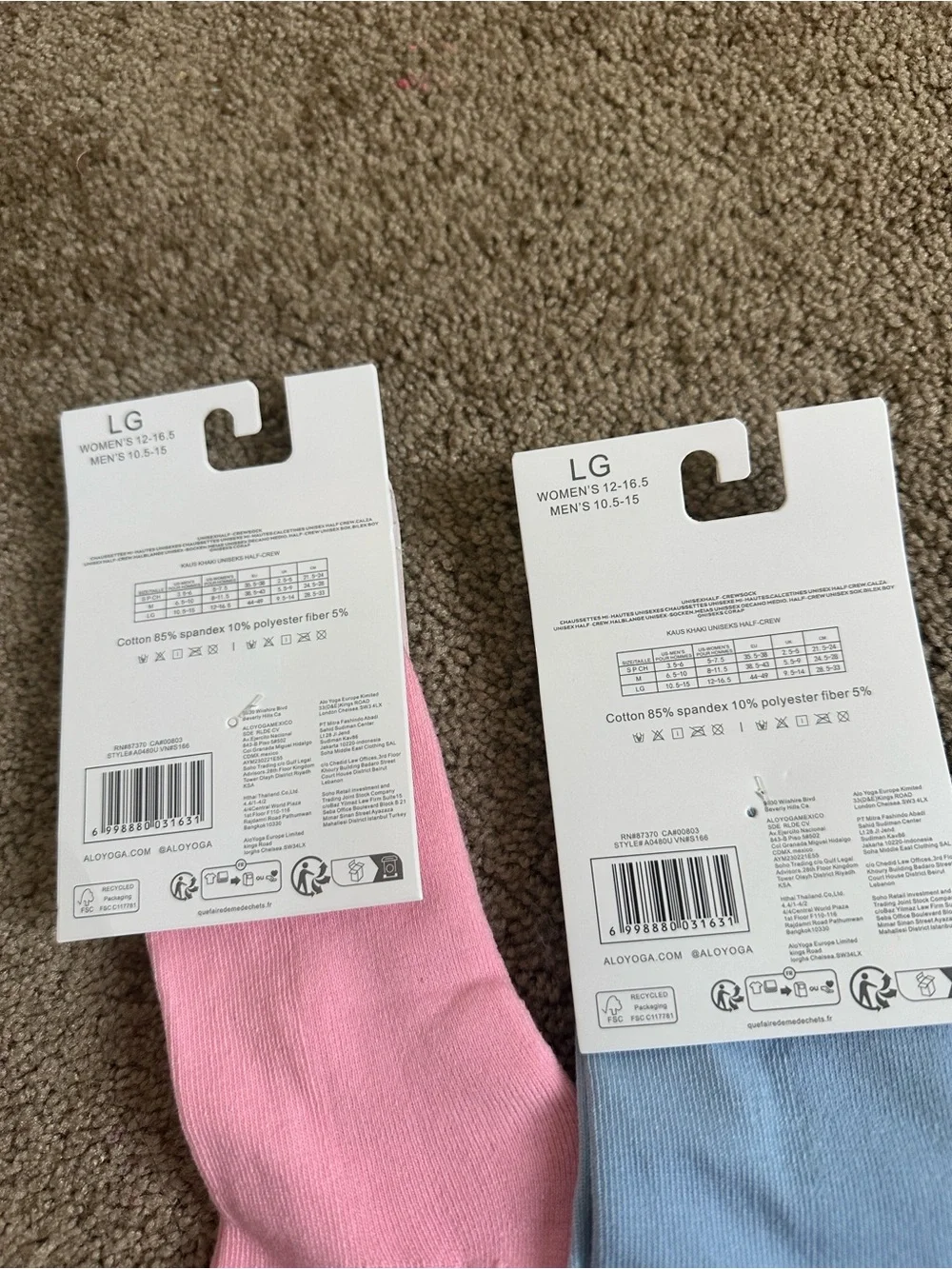 LG Women’s Athletic Crew Socks — Pink & Light Blue